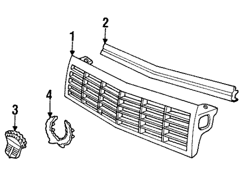 1993 Cadillac Allante Emblem, Front Diagram for 1635255