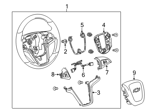2014 Chevy Camaro Steering Column, Steering Wheel & Trim Diagram 4 - Thumbnail