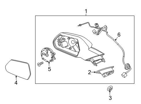 2017 Chevy Camaro Mirror Assembly, Rear Driver Side Diagram for 84788169