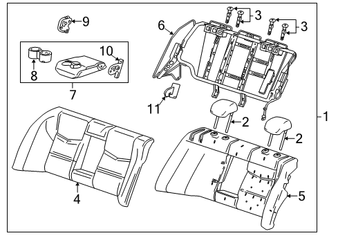 2016 Cadillac CTS Seat Back Pad, Rear Diagram for 23152948