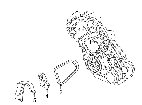 2003 Cadillac Seville Belts & Pulleys Diagram