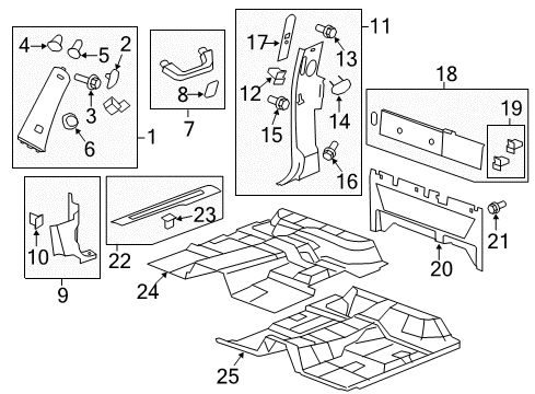 2011 Chevy Silverado 2500 HD Interior Trim - Cab Diagram 12 - Thumbnail