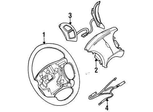 1994 Oldsmobile Cutlass Supreme Steering Column, Steering Wheel Diagram 4 - Thumbnail