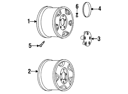 1994 Chevy K1500 Suburban Wheels Diagram 1 - Thumbnail