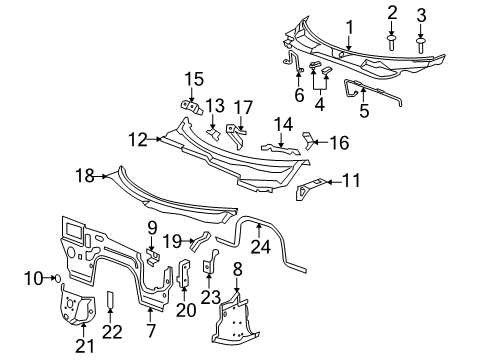 2008 Pontiac Solstice Cowl Diagram