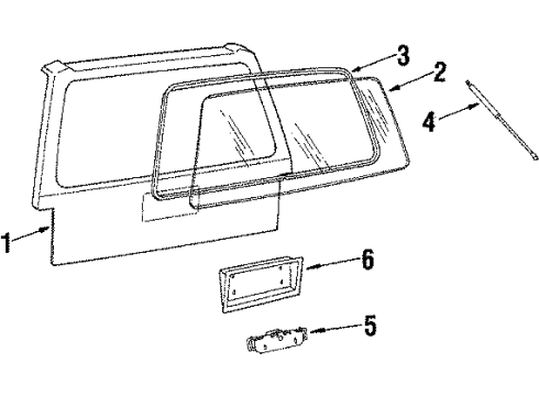 1985 Chevy Cavalier Gate & Hardware Diagram