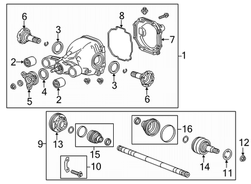 2022 Cadillac CT5 Axle & Differential - Rear Diagram