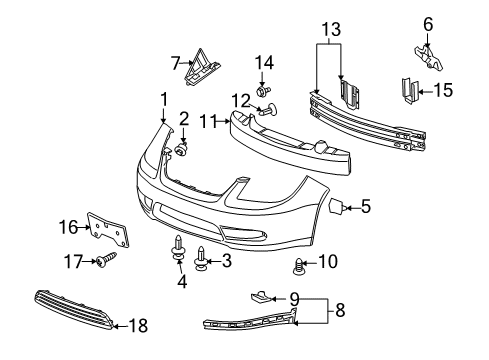 2008 Pontiac G5 Front Bumper Diagram 2 - Thumbnail