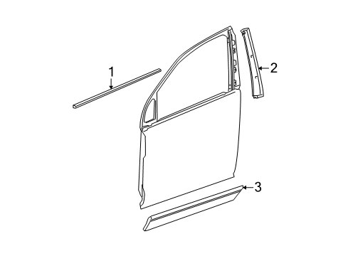 2005 Saturn Vue Belt Weatherstrip, Front Diagram for 22730772