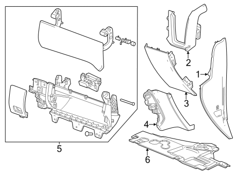 2023 GMC Sierra 1500 Side Cover, Jet Black, Passenger Side Diagram for 86519693