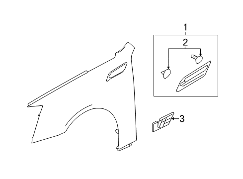2011 Cadillac CTS Grille, Front Driver Side Diagram for 20881029