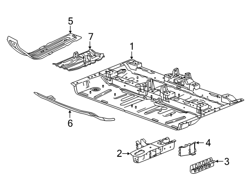 2024 Cadillac XT6 Floor & Rails Diagram