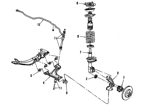 1991 Pontiac Grand Am Control Arm Diagram for 22548678