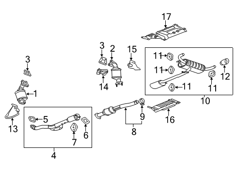 2012 Chevy Equinox Catalytic Converter, Rear Diagram for 19418921