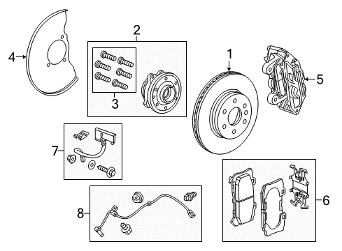 2022 GMC Canyon Front Brakes Diagram