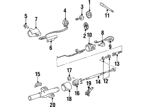 1987 Pontiac Grand Prix Steering Column Assembly Diagram 1 - Thumbnail