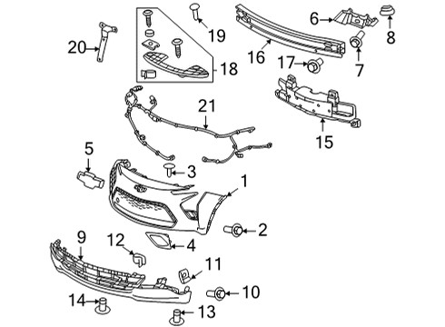 2022 Chevy Bolt EV Bumper Cover, Front Rear Diagram for 42795357