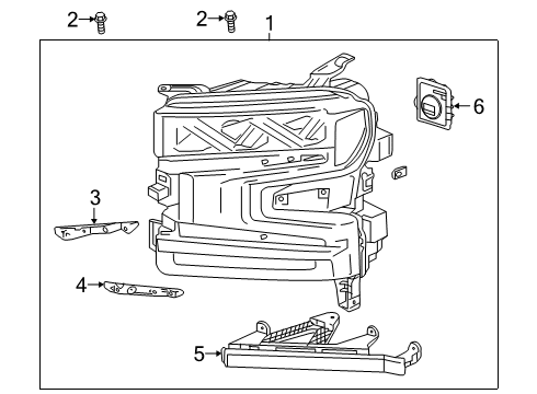 2022 Chevy Silverado 1500 Headlamp Components Diagram 1 - Thumbnail