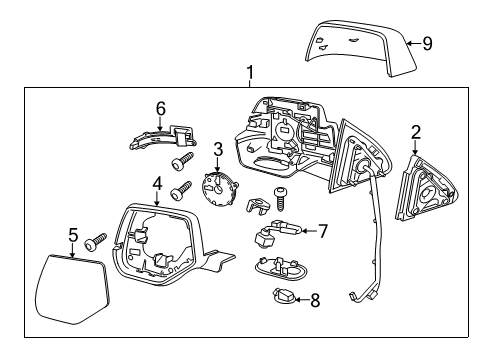2020 Cadillac Escalade ESV Outside Mirrors Diagram