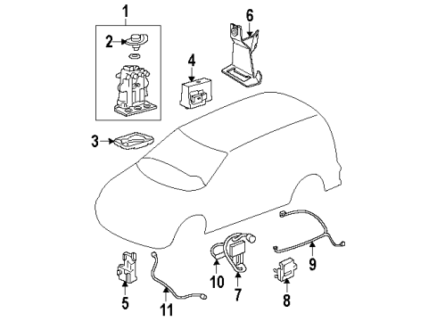 1998 Oldsmobile Silhouette Mount Bracket Diagram for 10249398