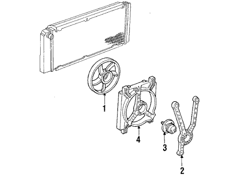 1990 Pontiac Bonneville Cooling System, Radiator, Water Pump, Cooling Fan Diagram 1 - Thumbnail