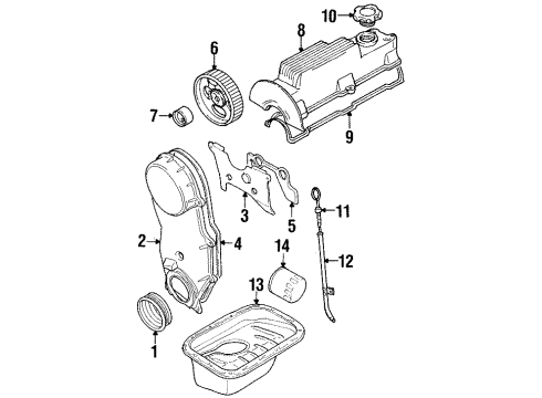 1998 Chevy Metro Engine Parts & Mounts, Timing, Lubrication System Diagram 1 - Thumbnail