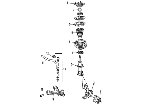 2008 Buick Lucerne Front Suspension, Control Arm, Stabilizer Bar Diagram 2 - Thumbnail