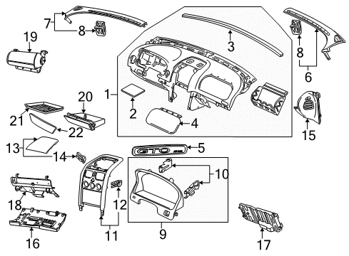 2005 Pontiac GTO Lower Trim, Black Diagram for 92155323