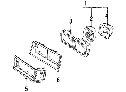 1985 Oldsmobile Cutlass Salon Headlamps Diagram