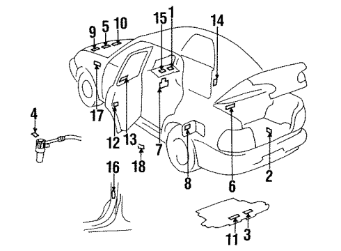 1999 Chevy Prizm Information Labels Diagram
