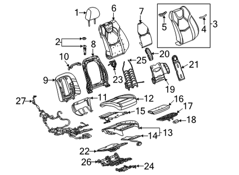 2024 Cadillac CT4 Seat Cushion Pad, Front Passenger Side Diagram for 84996799