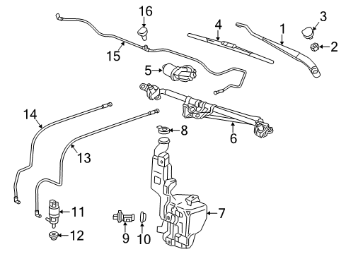 2020 Cadillac Escalade ESV Windshield - Wiper & Washer Components Diagram