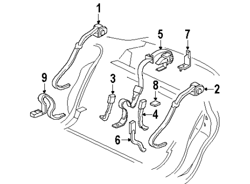 2001 Oldsmobile Aurora Lap & Shoulder Belt, Passenger Side Diagram for 88893582