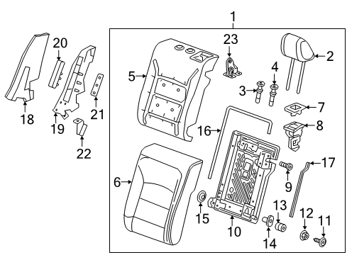 2016 Chevy Cruze Seat Back Frame Inner Cover, Rear Diagram for 13586169