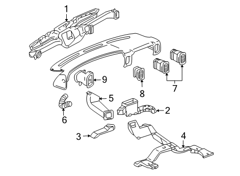 2006 Chevy Silverado 2500 HD Ducts Diagram