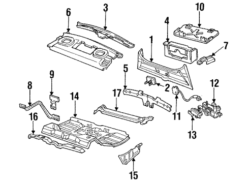 1995 Cadillac Fleetwood Floor Pan Filler, Rear Driver Side Diagram for 10236723