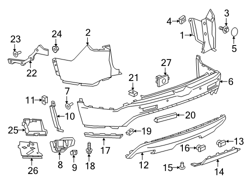 2018 GMC Acadia Bumper Cover, Rear Diagram for 84180677