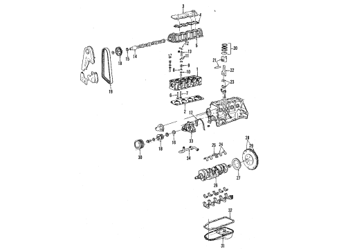 1990 Pontiac LeMans Piston Rings Diagram for 52273305