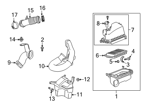 2009 Pontiac Vibe Intermed Duct Diagram for 88975810