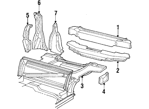 1986 Buick Skyhawk Cross Bar, Rear Diagram for 22578705