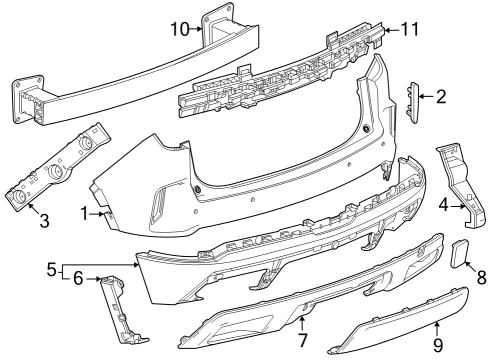 2024 Cadillac XT4 Bumper & Components - Rear Diagram