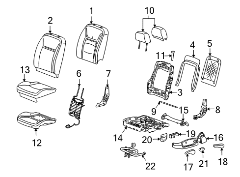 2008 Chevy Impala Driver Seat Components Diagram 2 - Thumbnail