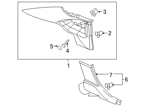 2007 Chevy Impala Interior Trim - Quarter Panels Diagram