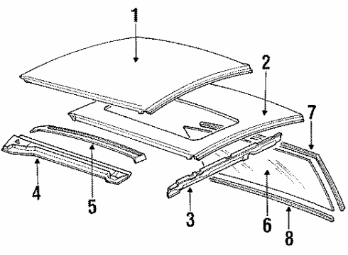 1990 Chevy Cavalier Windshield Frame Diagram for 20555644
