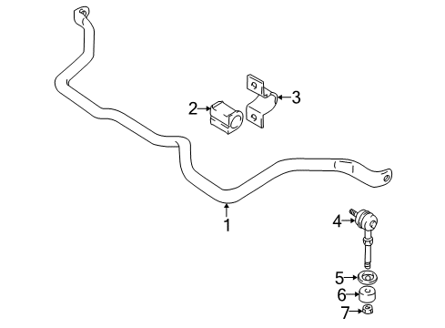 2004 Chevy Tracker Stabilizer Bar & Components - Front Diagram 2 - Thumbnail
