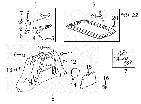 2022 Buick Encore Interior Trim - Quarter Panels Diagram