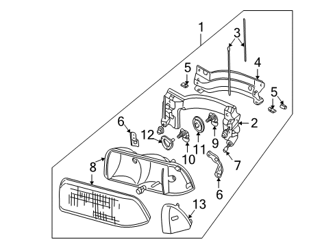 1996 GMC Sonoma Lens & Housing Diagram for 16508845
