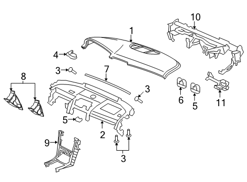 2012 Chevy Caprice Cluster & Switches, Instrument Panel Diagram 1 - Thumbnail