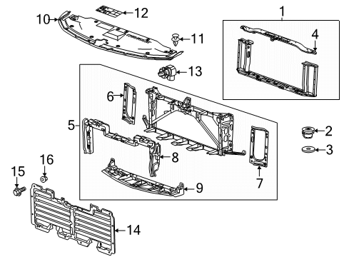 2020 Chevy Suburban Radiator Support Diagram