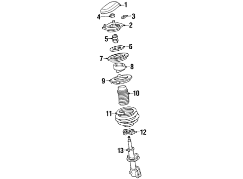 1999 Pontiac Bonneville Struts & Components - Front Diagram